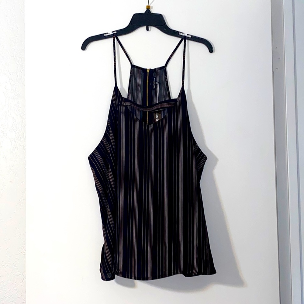 Zenobia Brand New Black Detail Stripe Blouse 3XL!